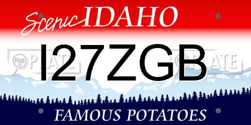 I27ZGB Idaho License Plate