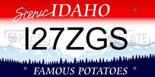 I27ZGS Idaho License Plate