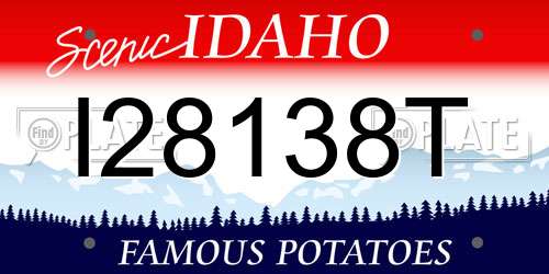I28138T Idaho License Plate