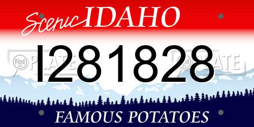 I281828 Idaho License Plate