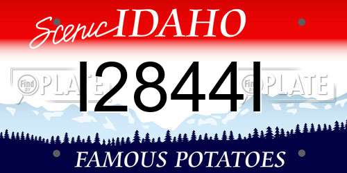 I2844I Idaho License Plate