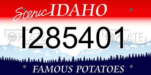 I285401 Idaho License Plate