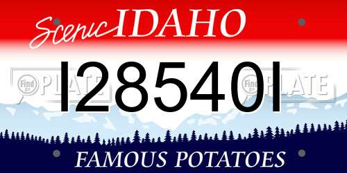 I28540I Idaho License Plate