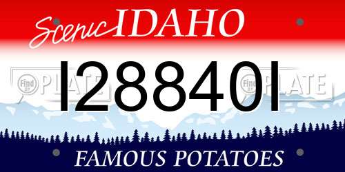 I28840I Idaho License Plate