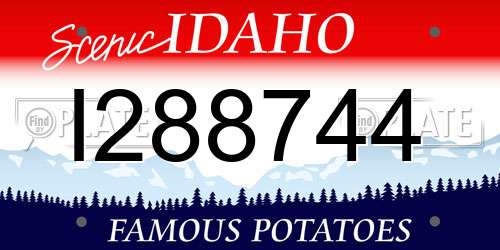 I288744 Idaho License Plate