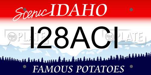I28ACI Idaho License Plate