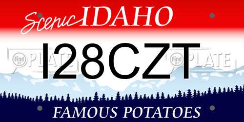 I28CZT Idaho License Plate