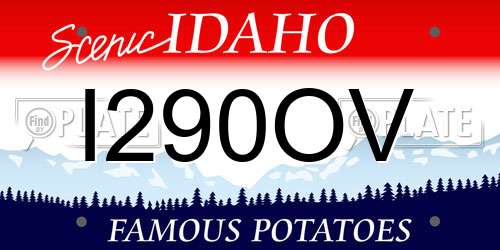 I290OV Idaho License Plate