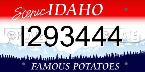 I293444 Idaho License Plate