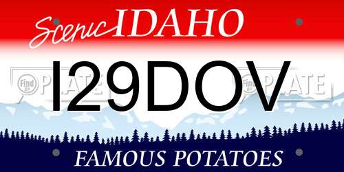 I29DOV Idaho License Plate