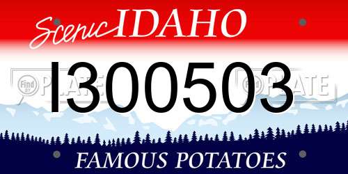 I300503 Idaho License Plate