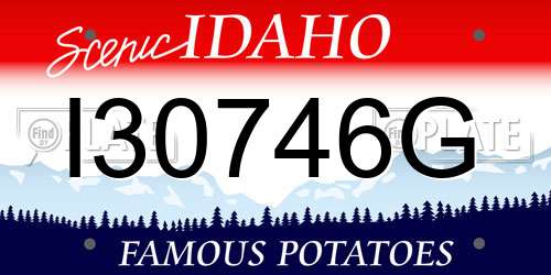 I30746G Idaho License Plate
