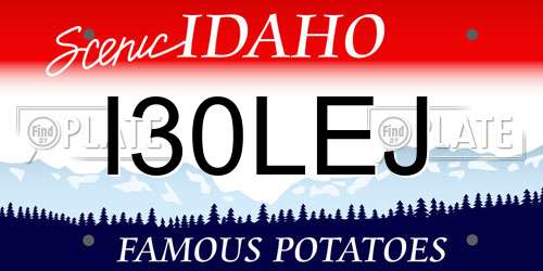 I30LEJ Idaho License Plate