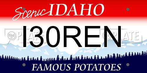 I30REN Idaho License Plate