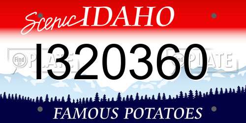 I320360 Idaho License Plate