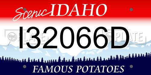 I32066D Idaho License Plate