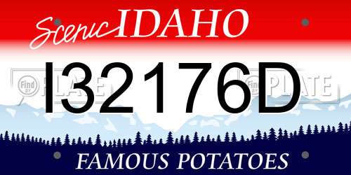 I32176D Idaho License Plate