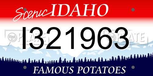 I321963 Idaho License Plate