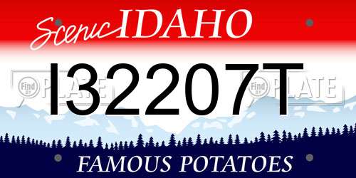 I32207T Idaho License Plate