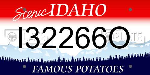 I32266O Idaho License Plate