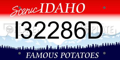 I32286D Idaho License Plate