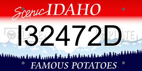 I32472D Idaho License Plate