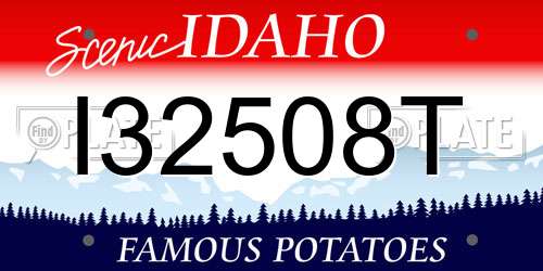 I32508T Idaho License Plate