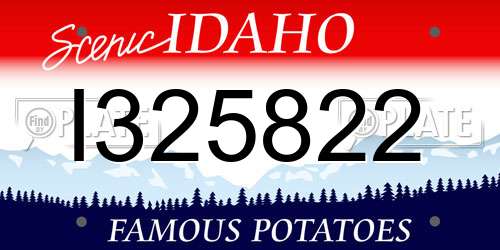 I325822 Idaho License Plate