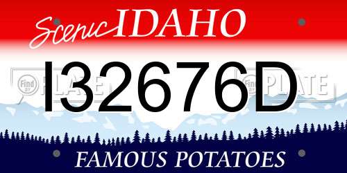 I32676D Idaho License Plate