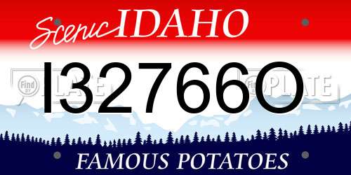 I32766O Idaho License Plate