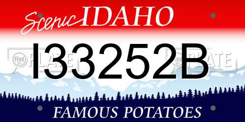 I33252B Idaho License Plate