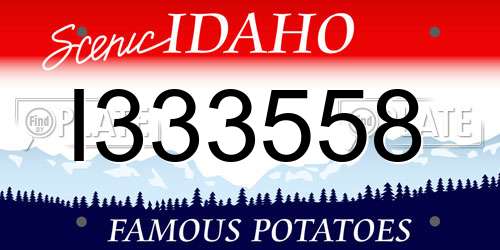 I333558 Idaho License Plate