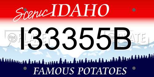 I33355B Idaho License Plate