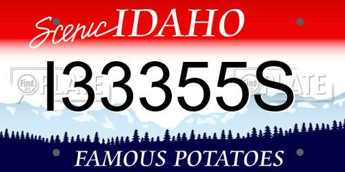 I33355S Idaho License Plate