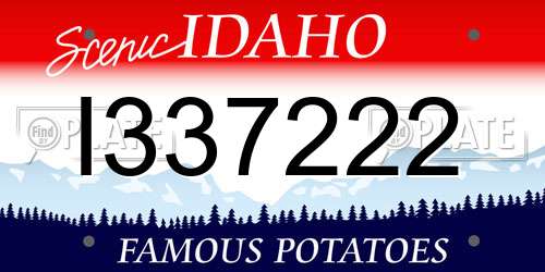 I337222 Idaho License Plate