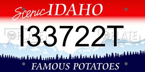I33722T Idaho License Plate