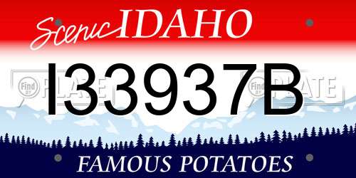 I33937B Idaho License Plate
