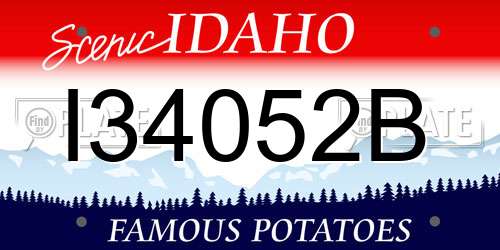 I34052B Idaho License Plate