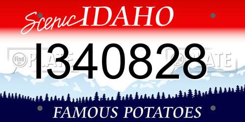 I340828 Idaho License Plate