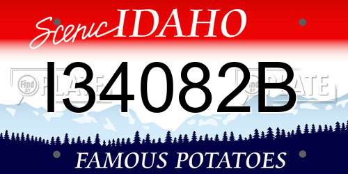 I34082B Idaho License Plate