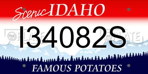 I34082S Idaho License Plate