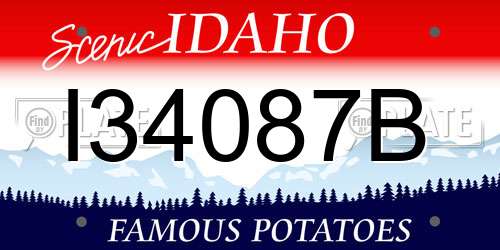 I34087B Idaho License Plate