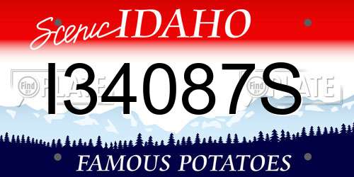 I34087S Idaho License Plate