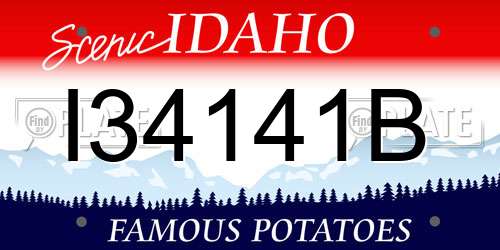 I34141B Idaho License Plate