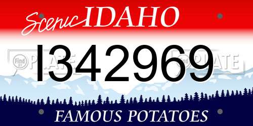 I342969 Idaho License Plate