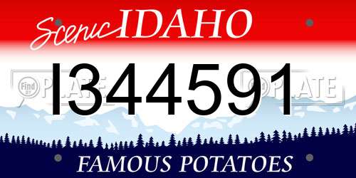 I344591 Idaho License Plate