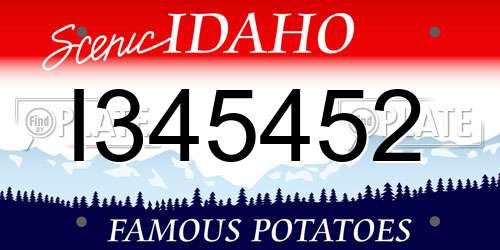 I345452 Idaho License Plate