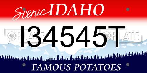 I34545T Idaho License Plate