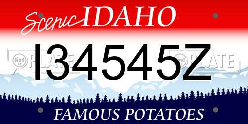 I34545Z Idaho License Plate