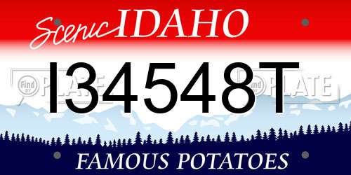 I34548T Idaho License Plate